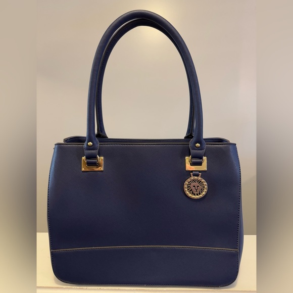 Anne Klein Handbags - Anne Klein “Black New Recruits” blue Large Structured Satchel Women Handbag